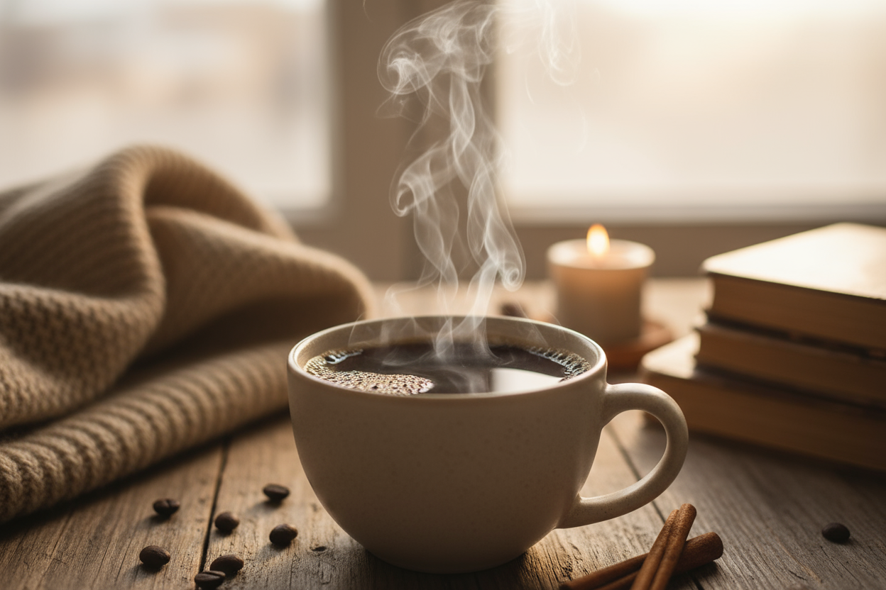 1 cup of coffee on a table